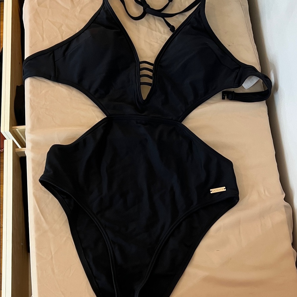 Elegant Black Women's One Piece Swimsuit
